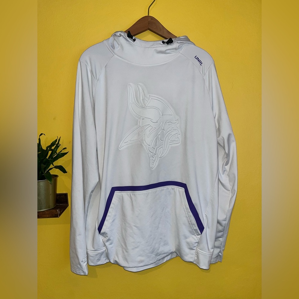 UNRL White Minnesota Vikings Pullover Hoodie
